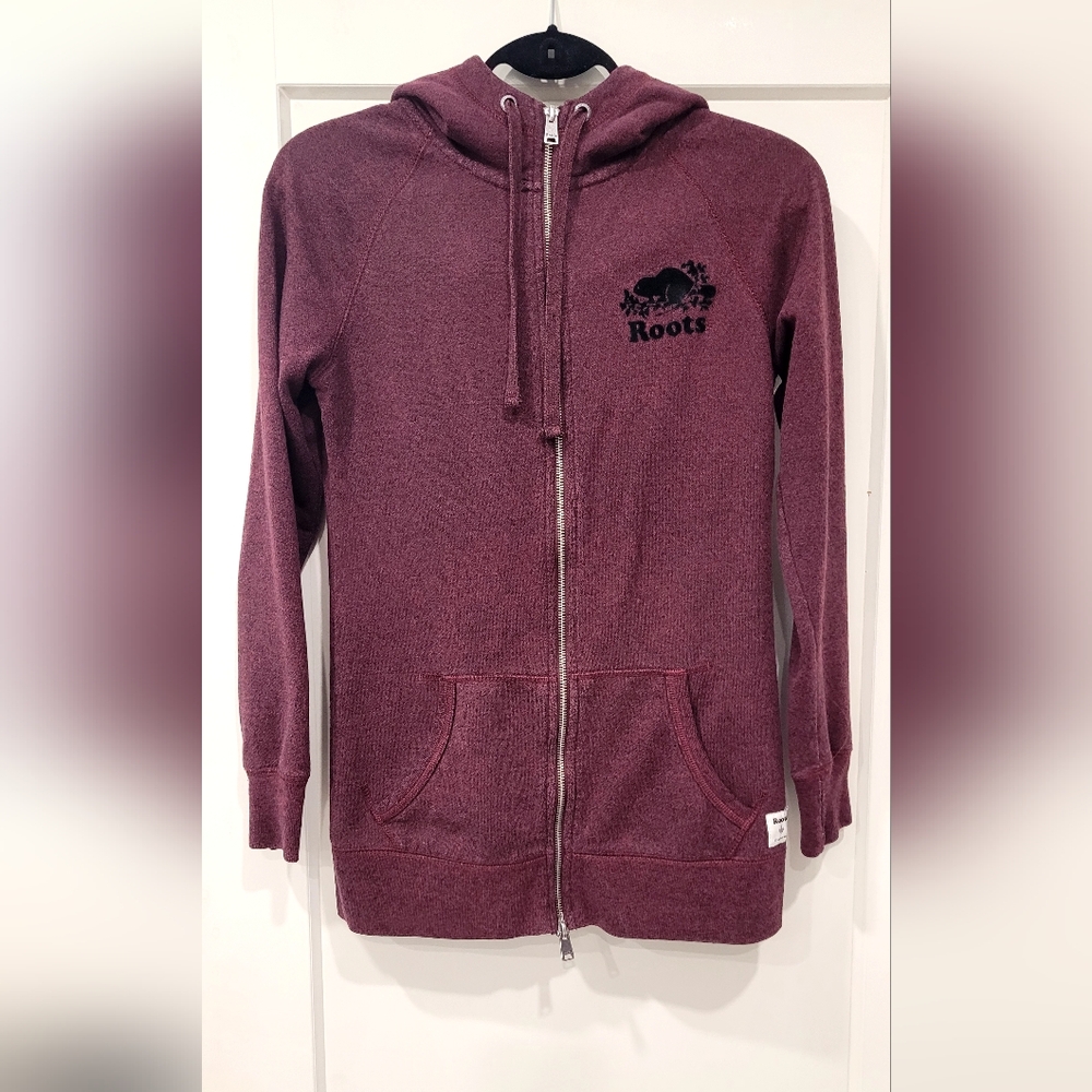 Roots Burgundy Zip-Up Hoodie